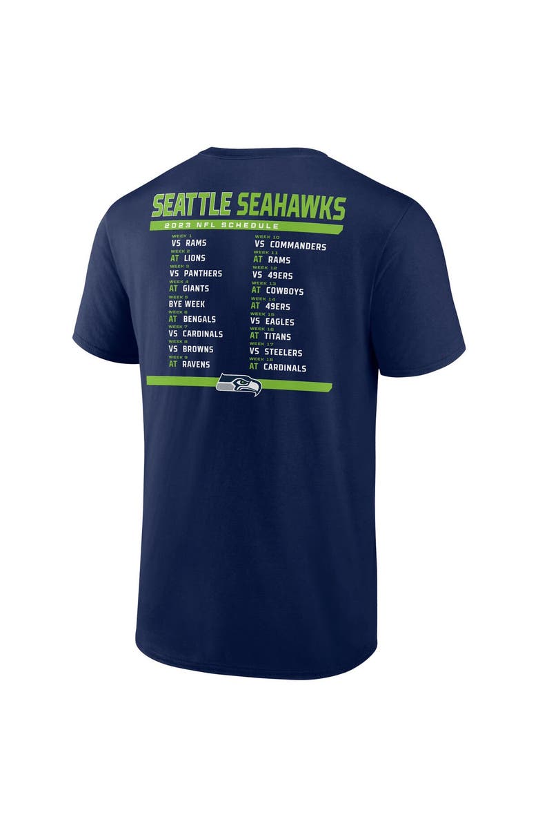 FANATICS Men's Fanatics Branded College Navy/White Seattle Seahawks Two-Pack 2023 Schedule T-Shirt Combo Set, Alternate, color, Navy