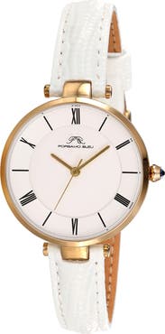 PORSAMO BLEU Bellevue Leather Strap Watch, 32mm
