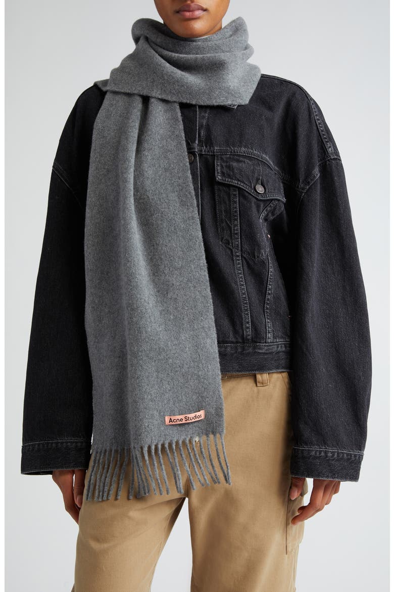 Canada Wool Fringe Scarf, Alternate, color, GREY MELANGE