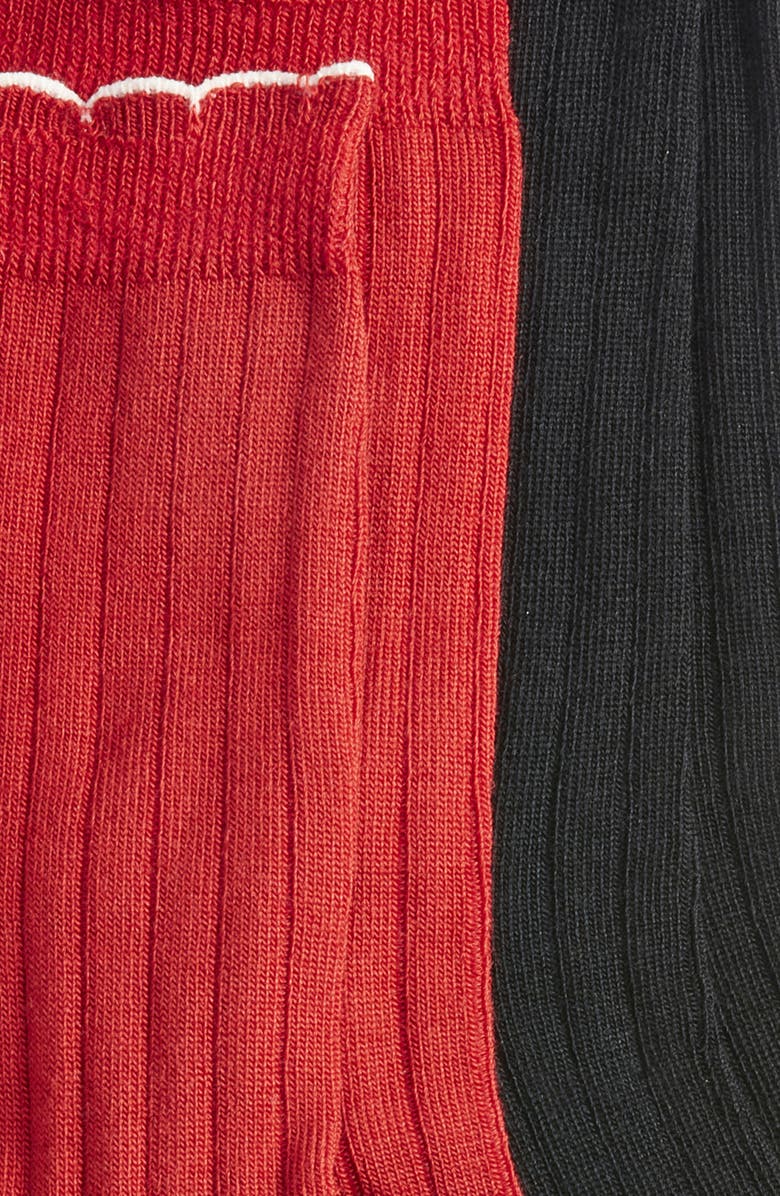 K Bell Socks Assorted 2-Pack Scalloped Rib Crew Socks, Alternate, color, Red