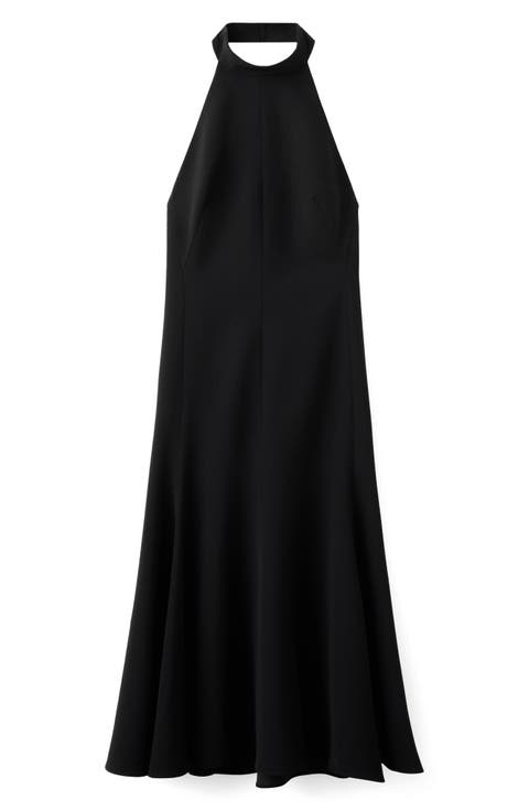 Open Back Halter Dress