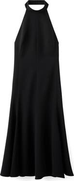 MANGO Open Back Halter Dress