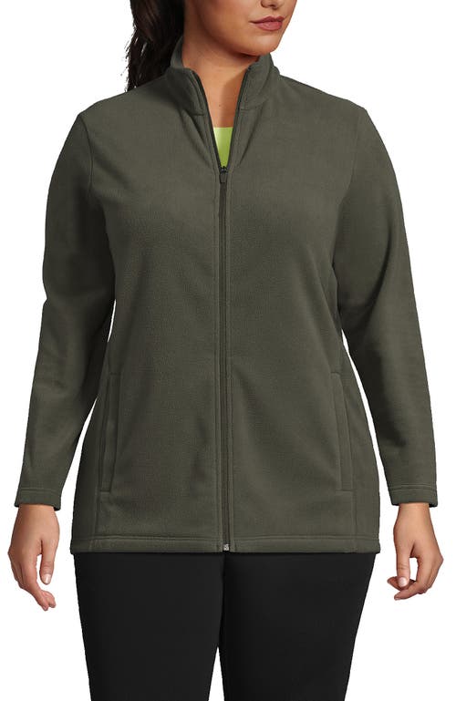 Lands' End Anyweather Fleece Full Zip Jacket In Green