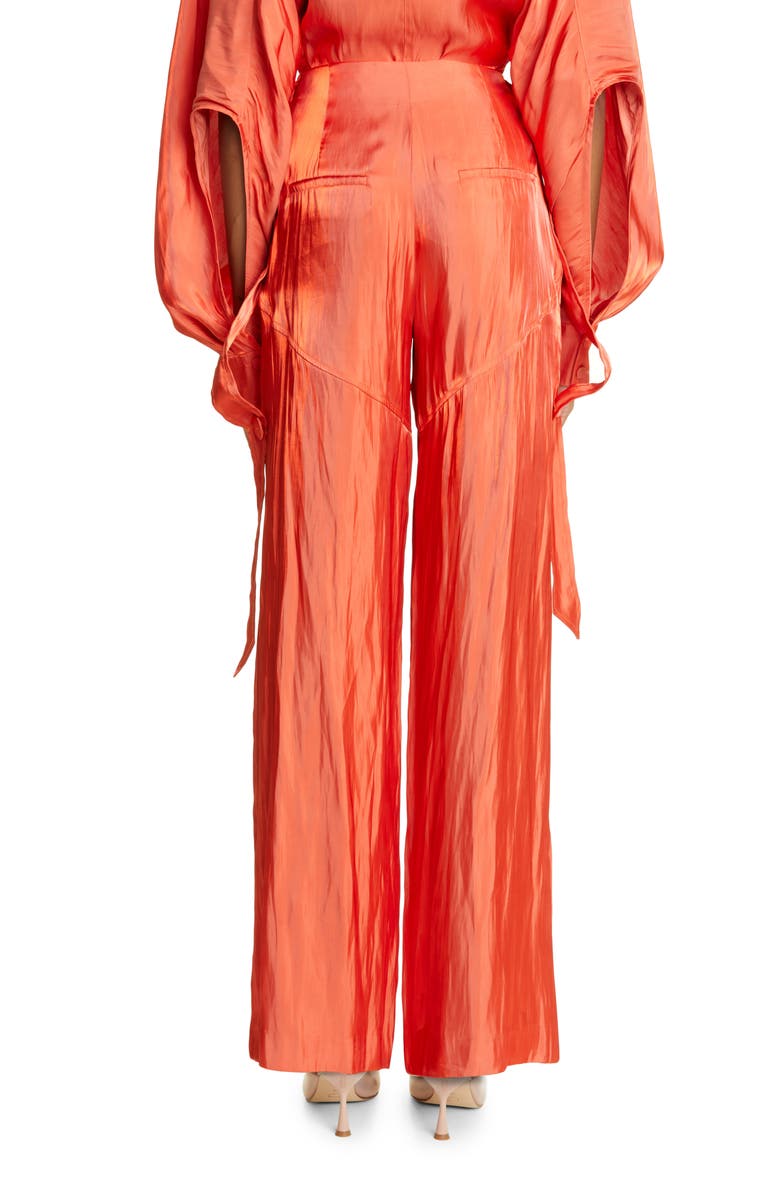 Cult Gaia Sinead Crushed Satin Wide Leg Pants, Alternate, color, 