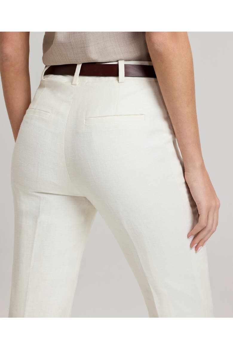 Meryl Linen Straight Trousers, Alternate, color, White