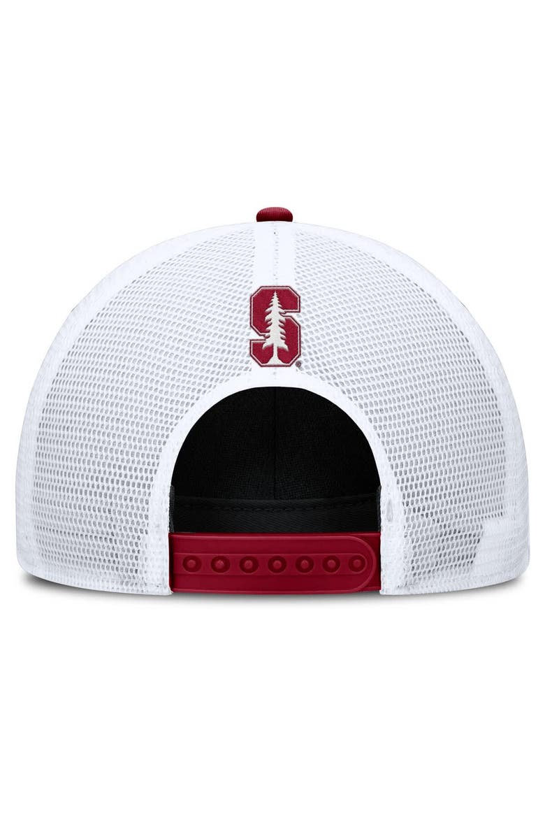 Men's Nike Cardinal/White Stanford Cardinal 2025 On-Field Rise Patch Trucker Adjustable Hat, Alternate, color, Cardinal
