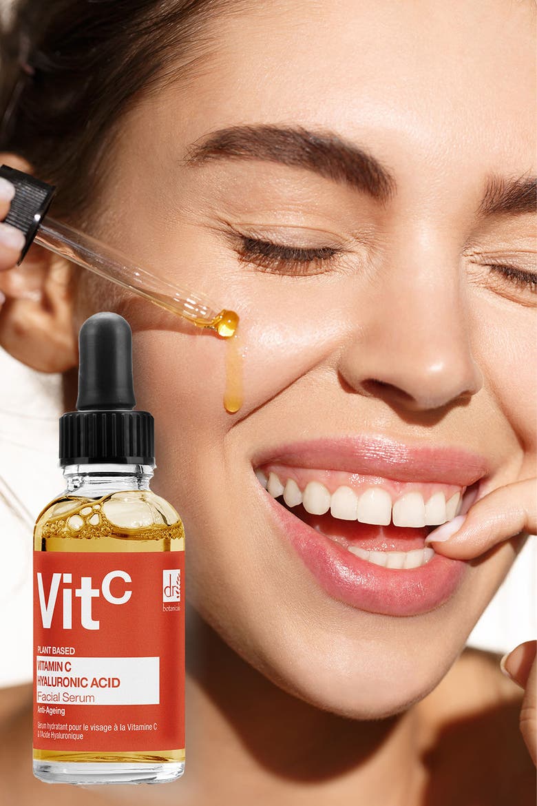 Vitamin C 5% & Hyaluronic Acid 2% Hydrating Facial Serum 30ml for Dryness, Fine Lines & Wrinkles, Alternate, color, White