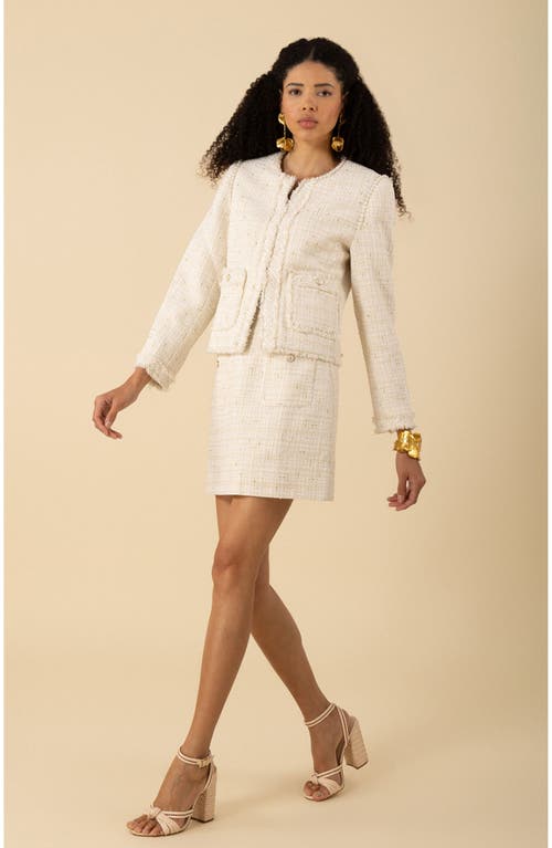 Hale Bob Zaylee Boucle Tweed Jacket In Neutral