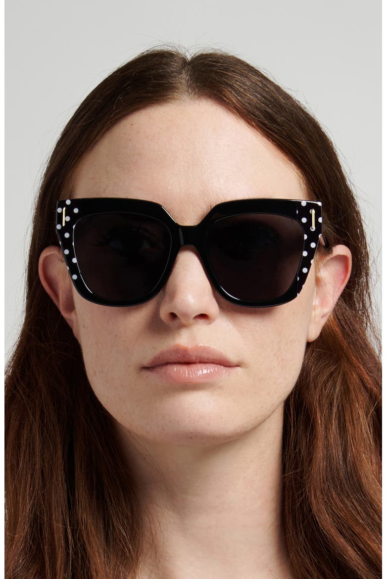 55mm Square Sunglasses, Alternate, color, PATTERN BLACK/ GREY