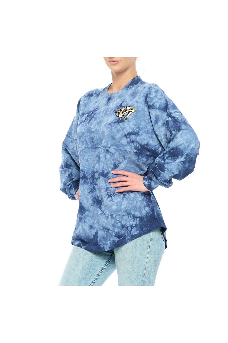 Women's Fanatics Branded Navy Nashville Predators Crystal-Dye Long Sleeve T-Shirt, Main, color, Navy