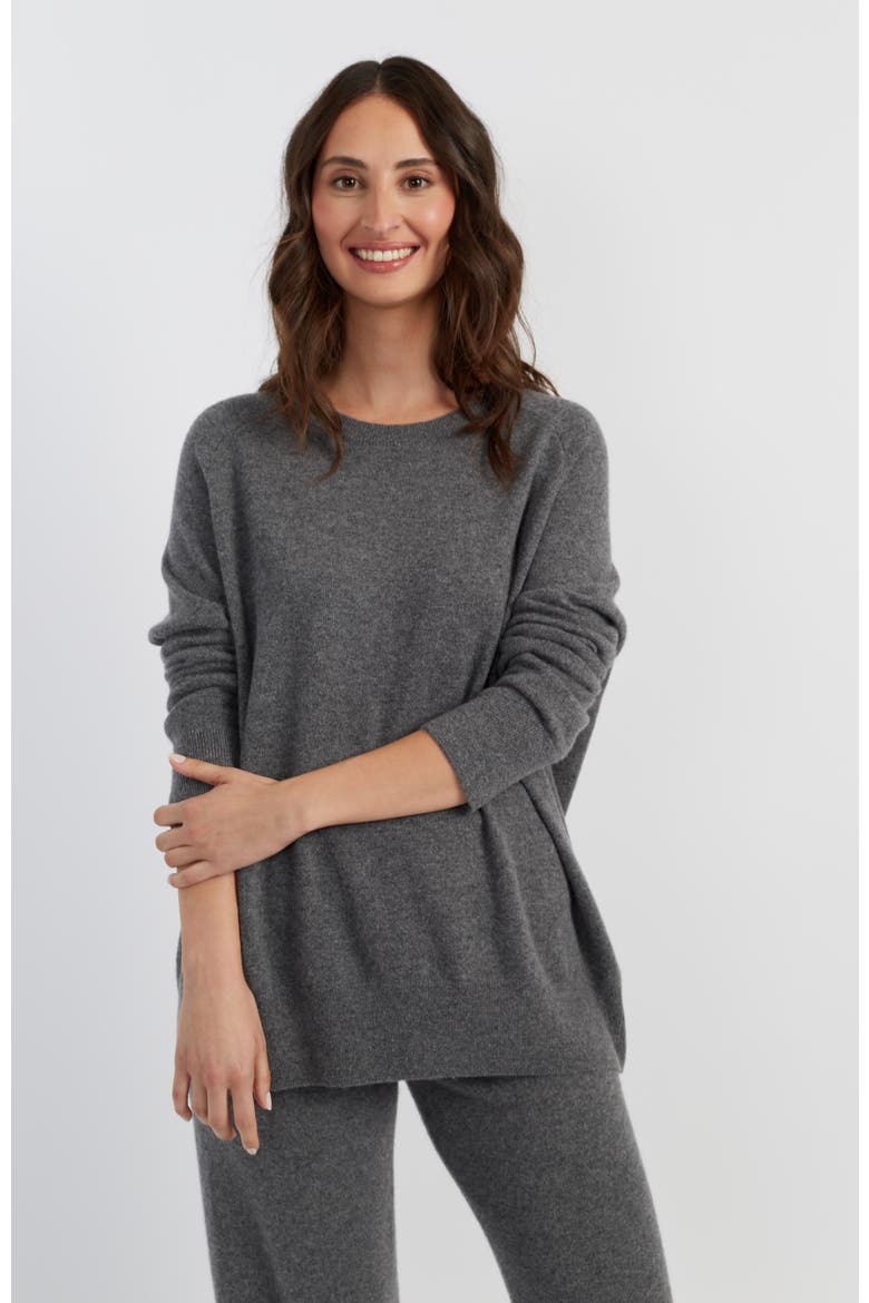 Pure Cashmere Slouchy Sweater, Main, color, Mid Grey Melange