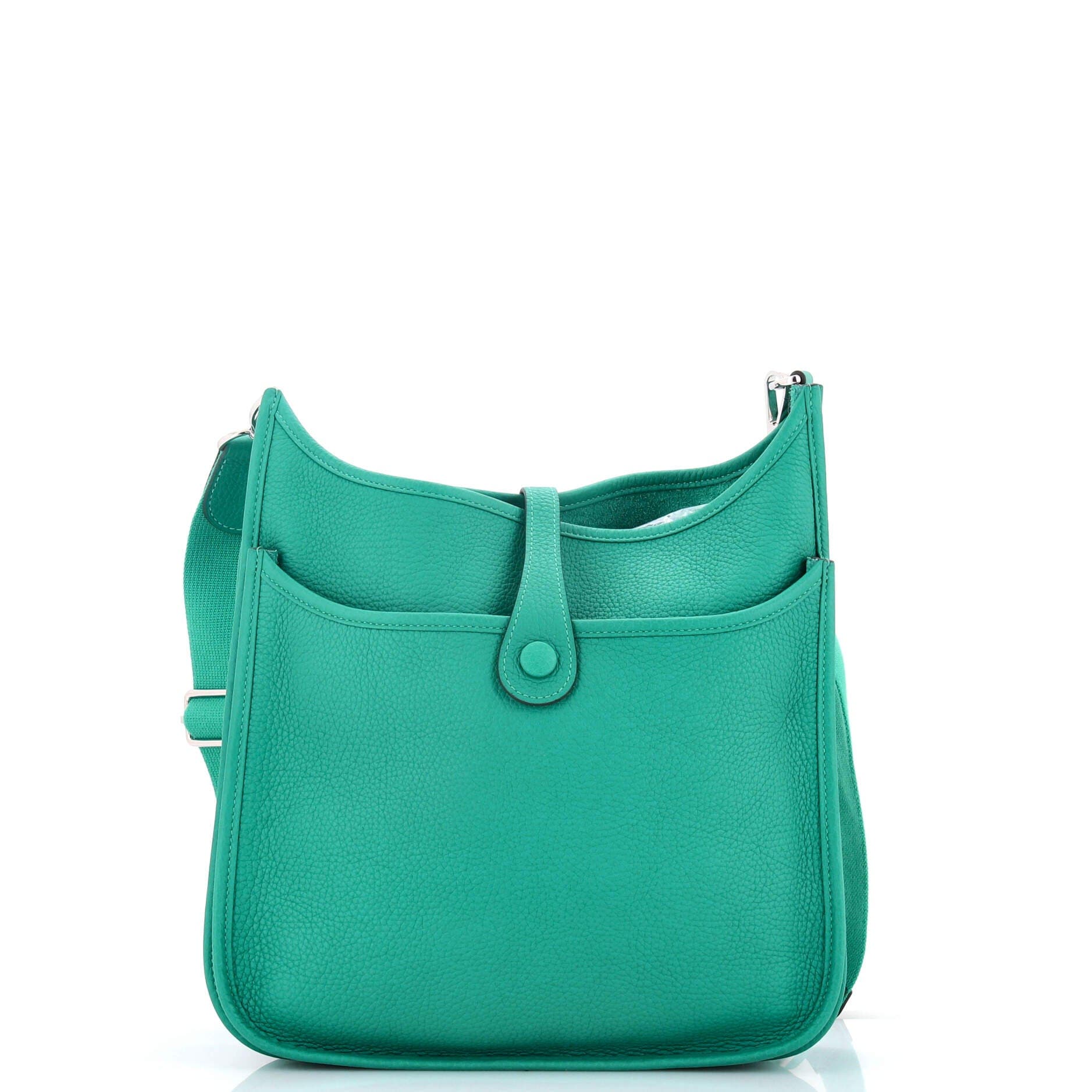 Pre-Owned Hermes Evelyne Bag Gen III Clemence PM, Alternate, color, Vert Verone