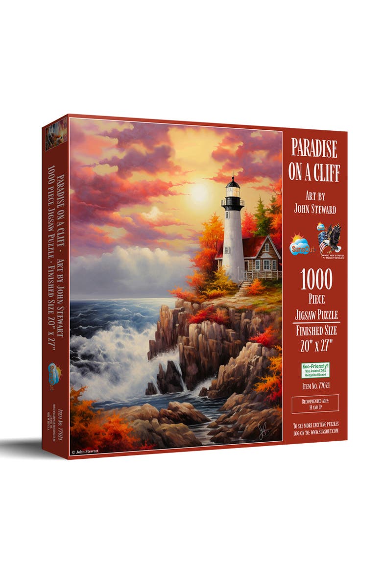 Paradise on the Cliff 1000 piece Jigsaw Puzzle for Adults, Main, color, Multicolor