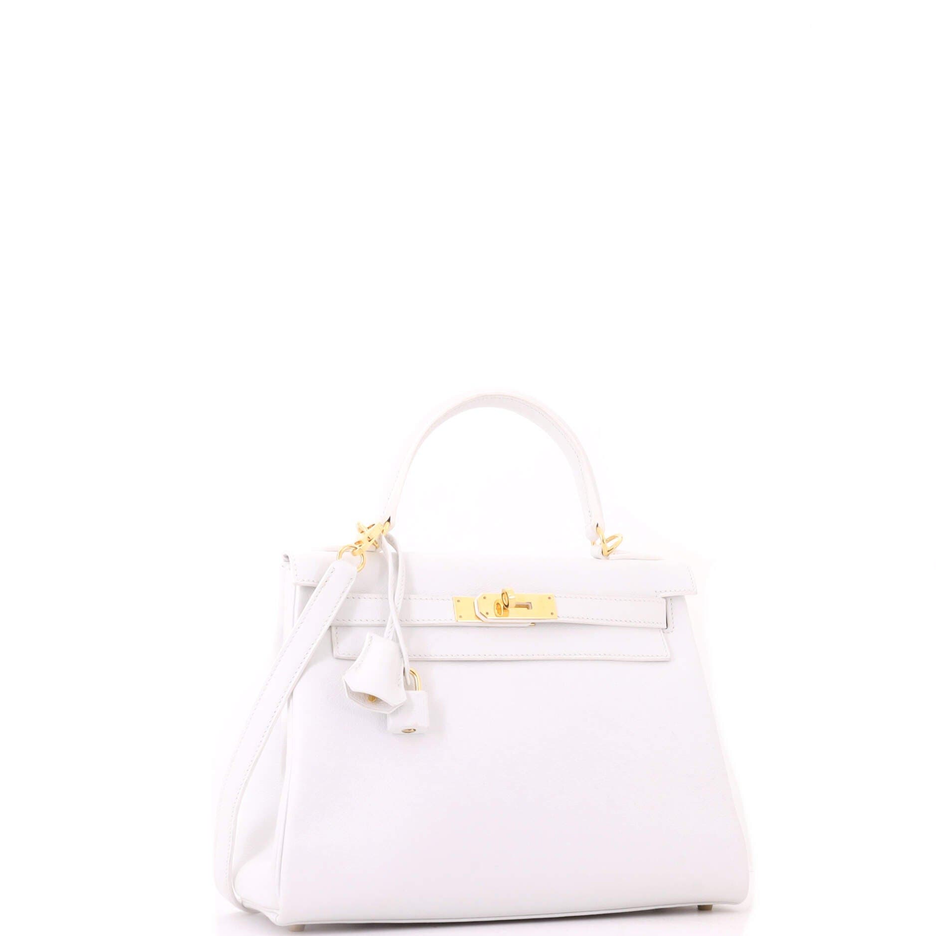 Kelly Handbag White Evercolor with Gold Hardware 28, Alternate, color, White