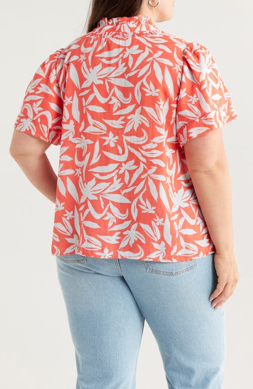 Caslonr Caslon(r) Floral Flounce Sleeve Top