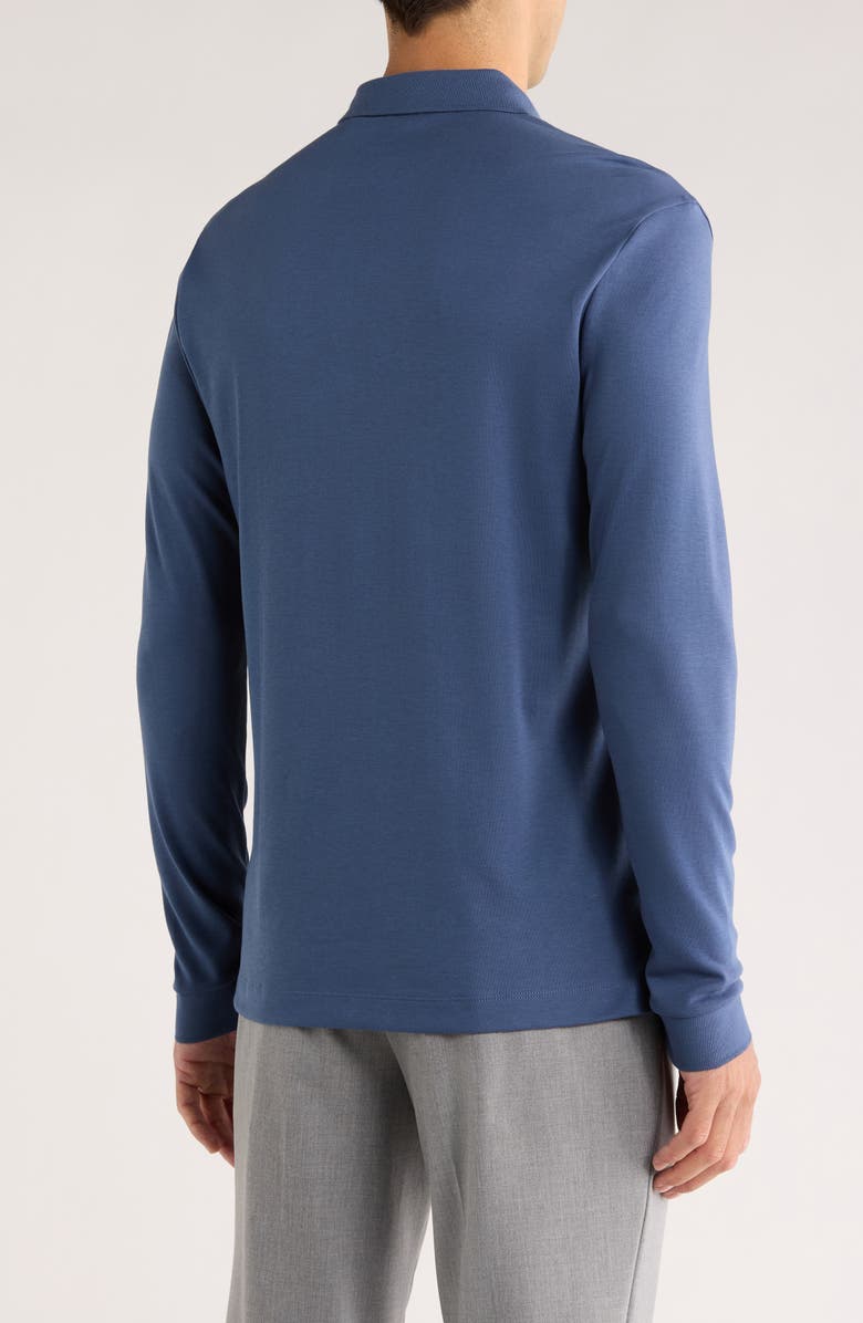 BOSS Pado Long Sleeve Cotton Polo, Alternate, color, Open Blue