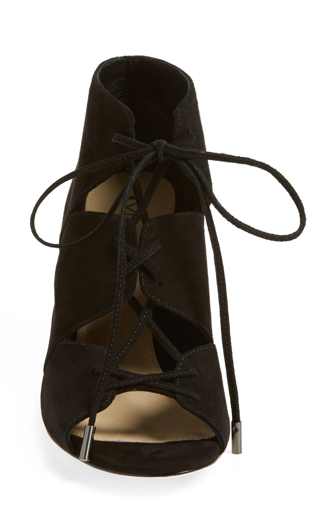 'Vibe' Lace-Up Pump, Alternate, color, BLACK