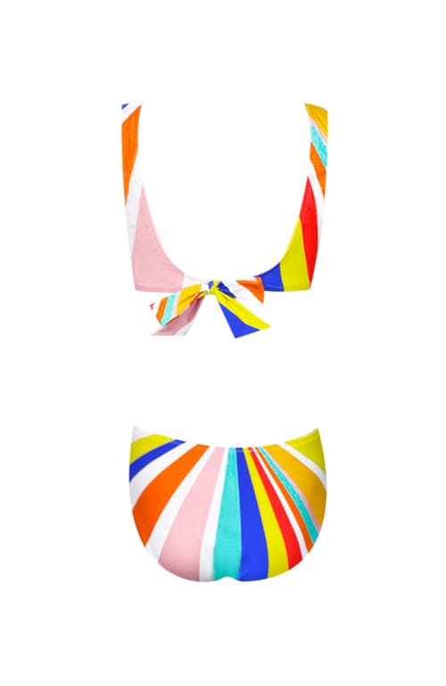 Nessi Byrd Kids' Colorful Print Cut-out One-piece Swimsuit