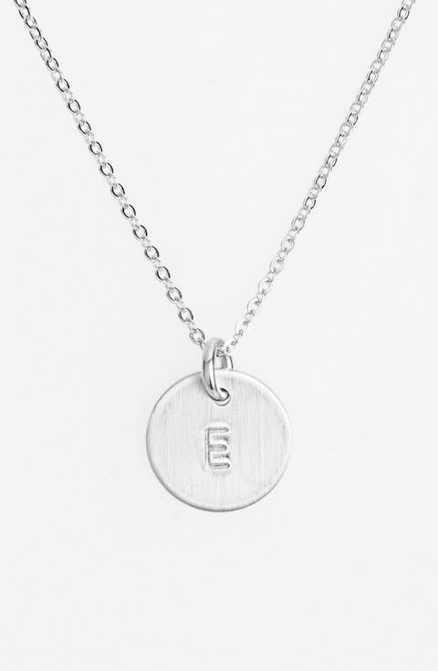 Sterling Silver Initial Mini Disc Necklace
