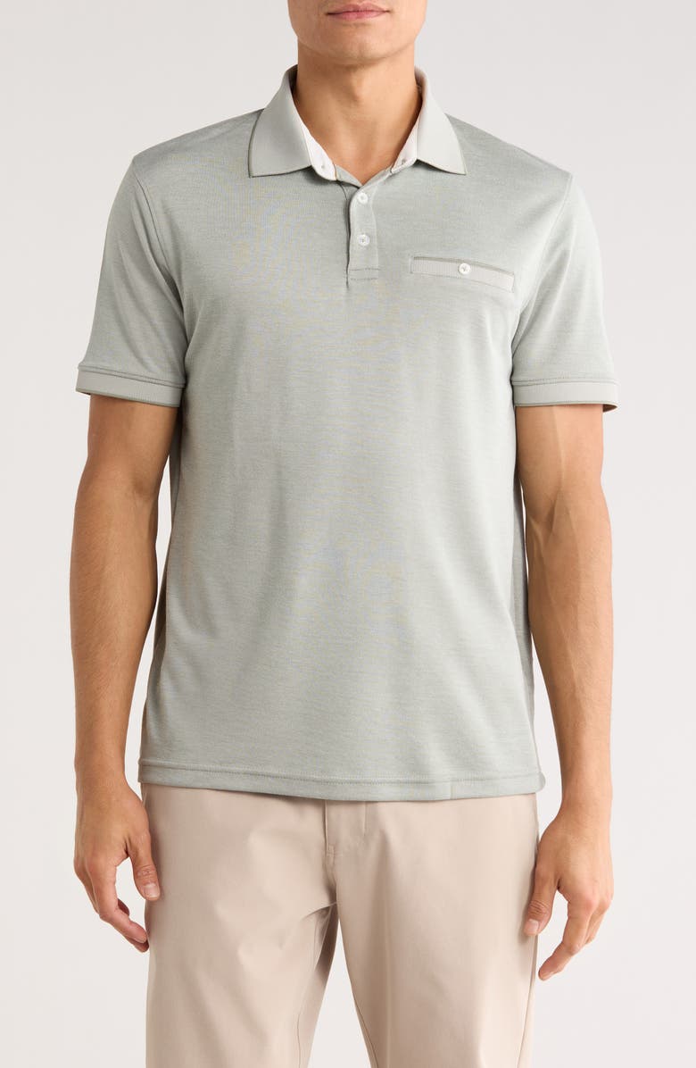 Cactus Man Tipped Knit Polo, Main, color, Sage