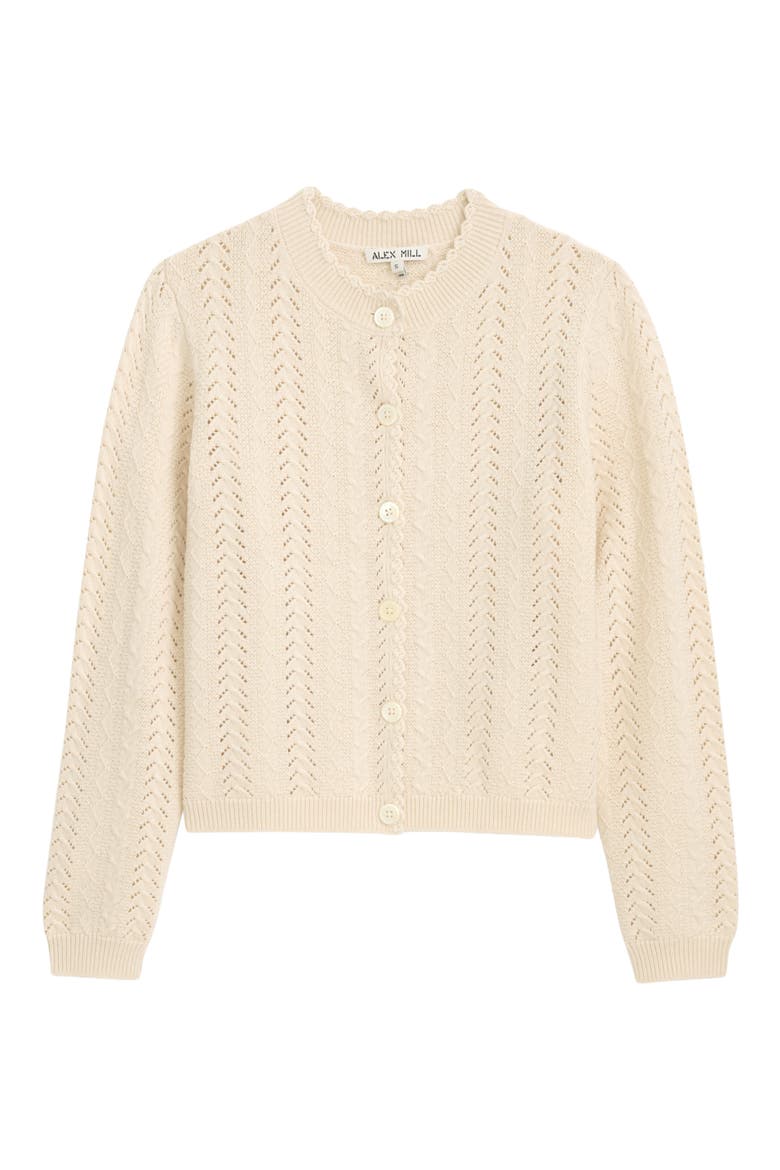 Annalise Pointelle Cardigan, Alternate, color, CHAMPAGNE