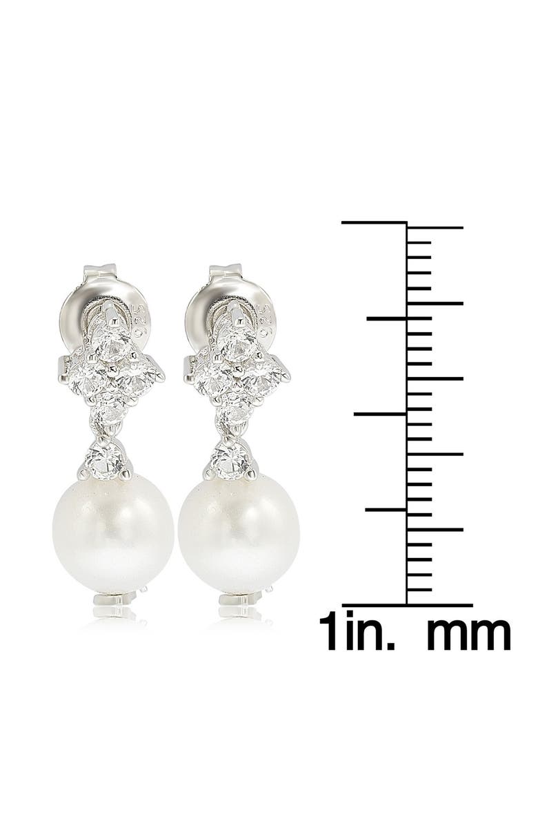 SUZY LEVIAN Sterling Silver 8mm Cultured Freshwater Pearl Drop Earrings, Alternate, color, White