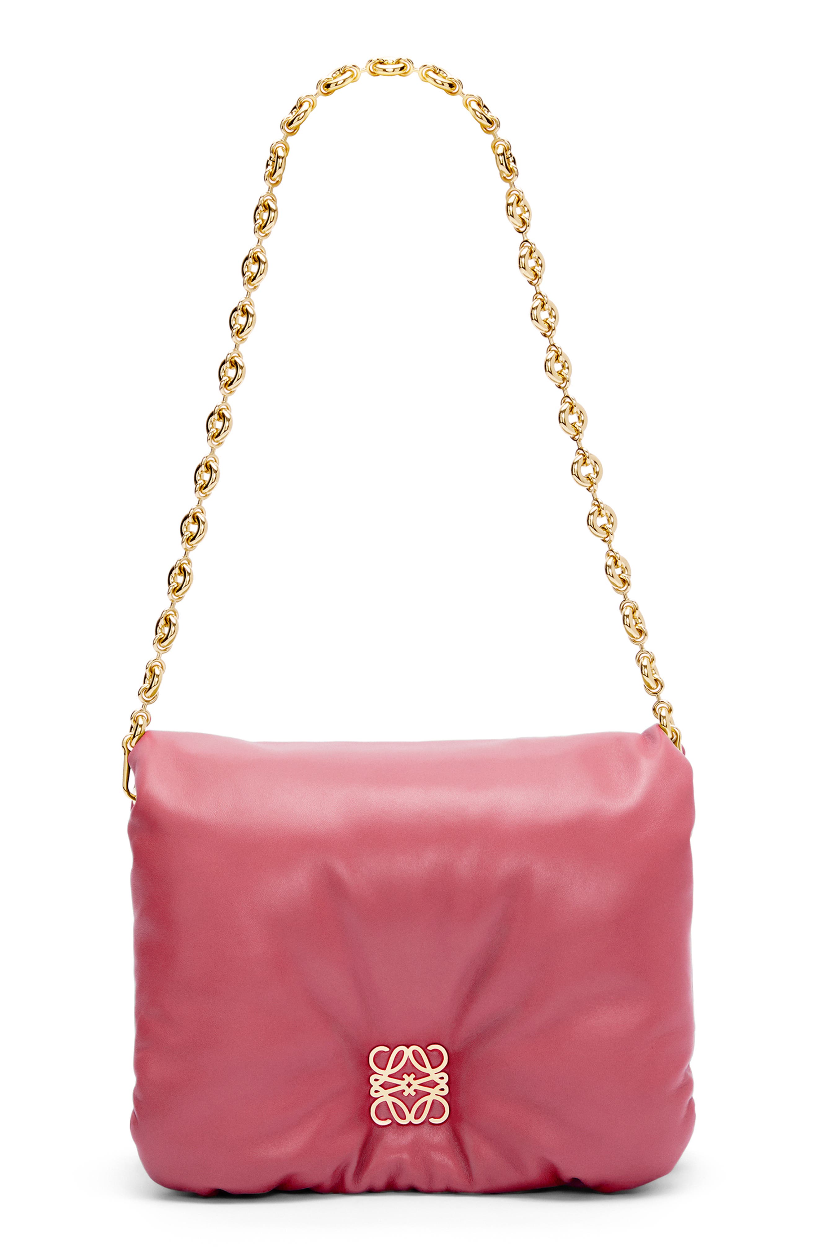 Goya Lambskin Leather Puffer Bag, Alternate, color, PLUMROSE