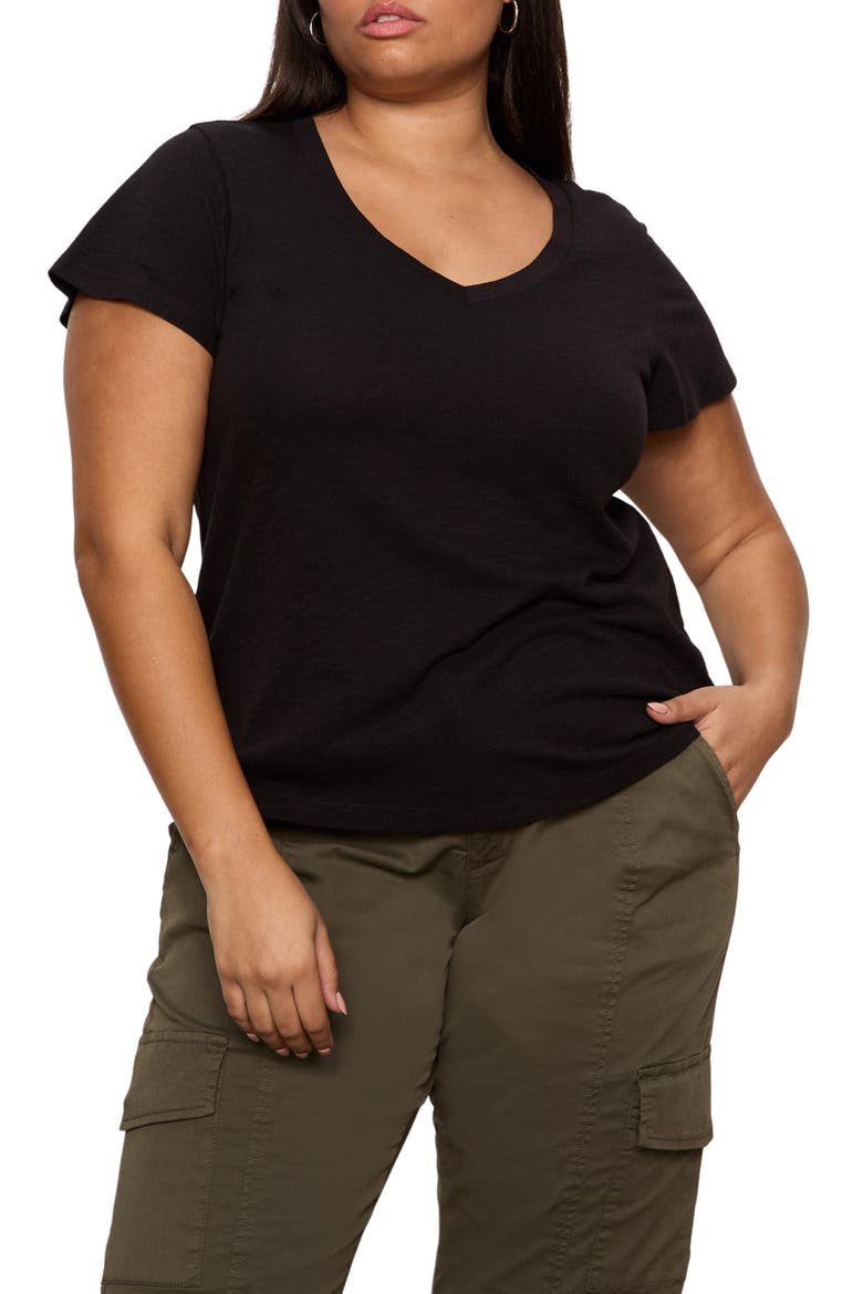 V-Neck T-Shirt, Alternate, color, BLACK