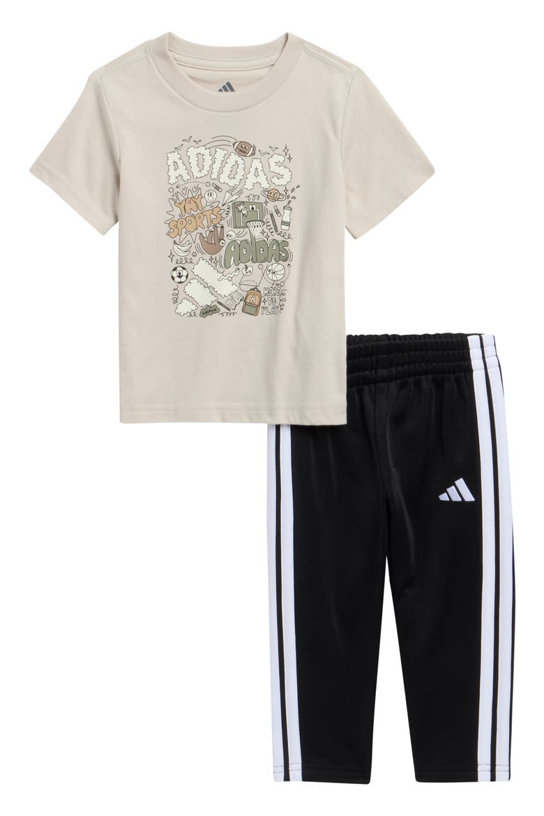 Kids' GFX T-Shirt & Tricot Pants Set, Main, color, WONDER ALUMINA