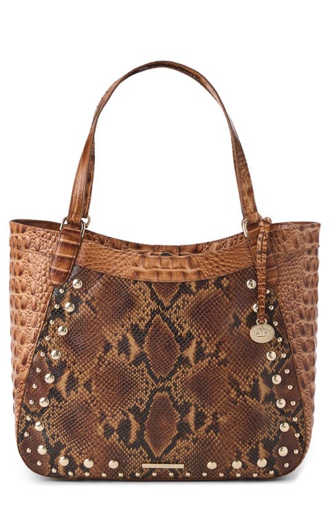 Aliza Croc Embossed Leather Tote