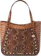 Brahmin Aliza Croc Embossed Leather Tote
