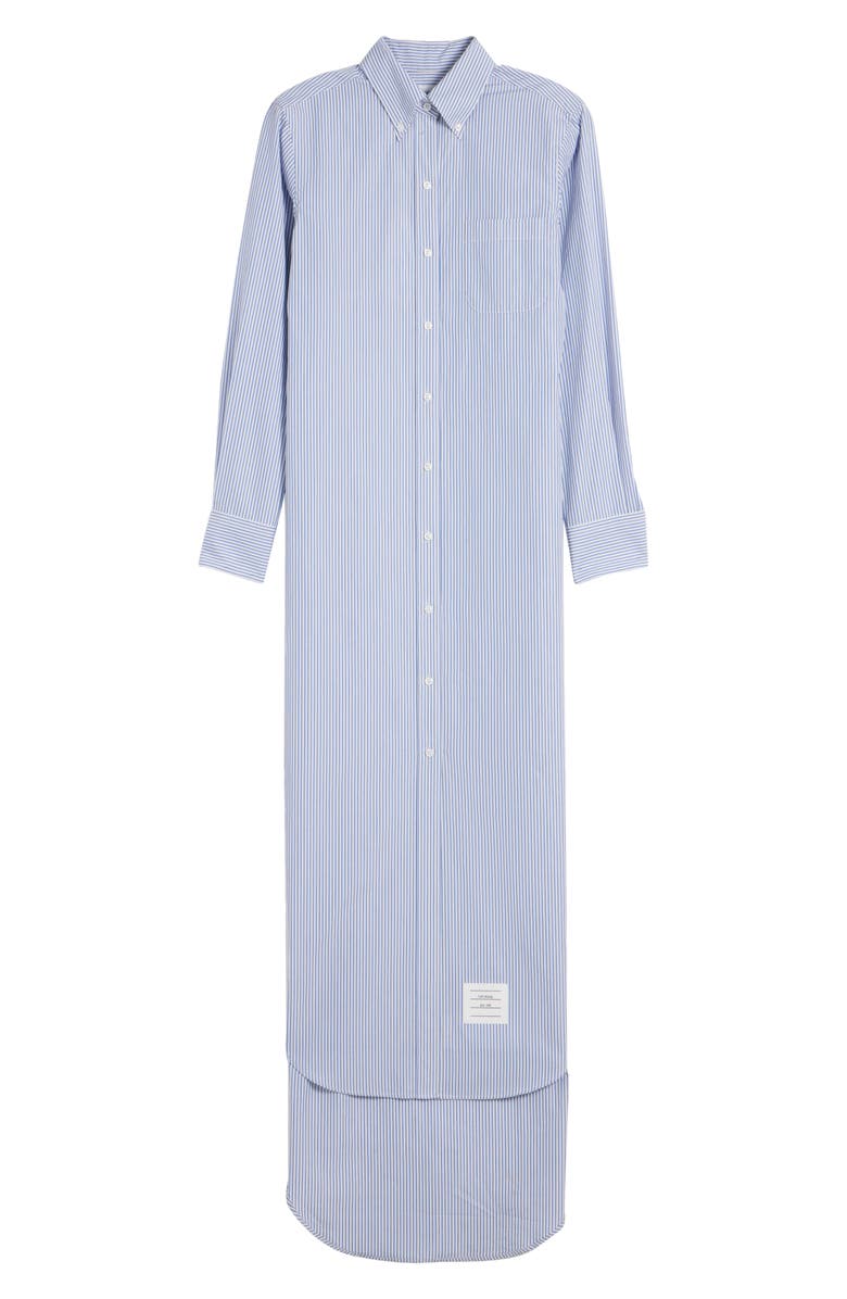 Thom Browne Stripe Long Sleeve Cotton Maxi Shirtdress, Alternate, color, 