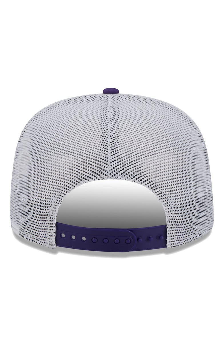 New Era Men's New Era Purple Los Angeles Lakers Court Sport Speckle 9FIFTY Snapback Hat, Alternate, color, Purple