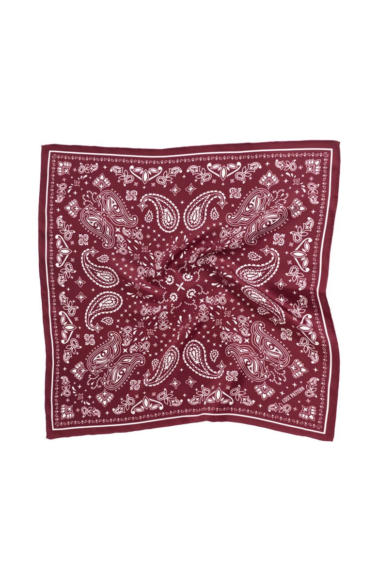 Lost Pattern "Paisley" Silk Bandana Scarf, Alternate, color, Rodeo Red