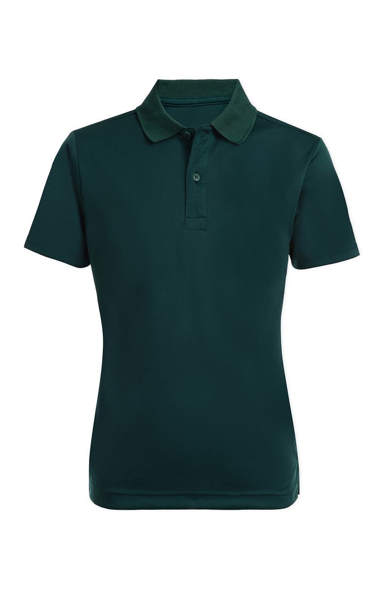 Nautica Short Sleeve Performance Polo Uniform Shirt, Main, color, Hunter