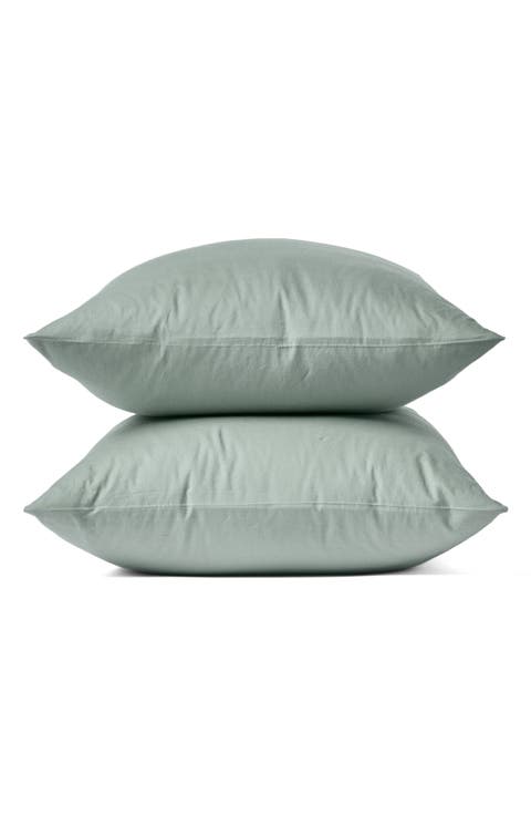 Set of 2 Organic Crinkled Percale Pillowcases