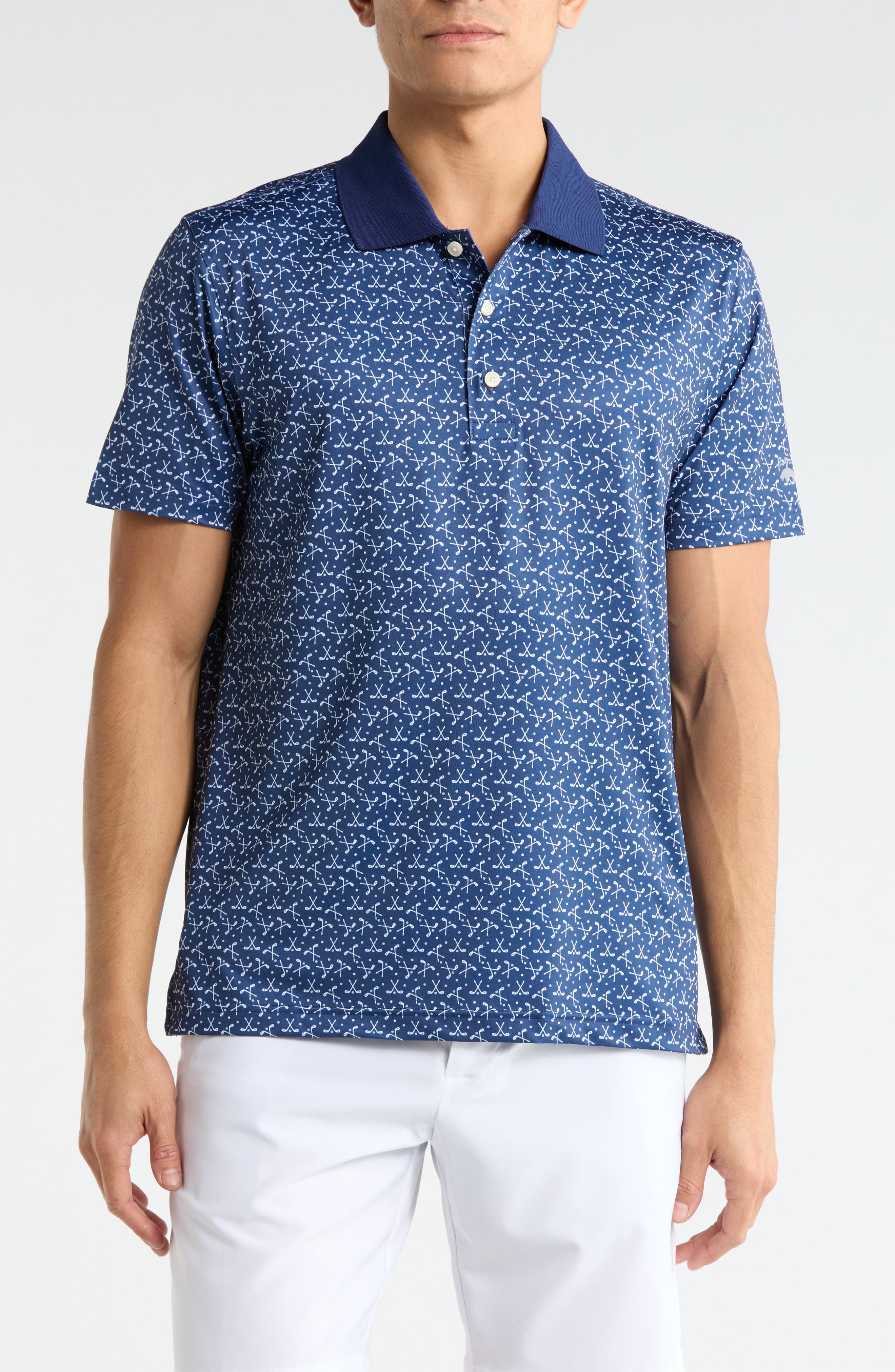 Brooks Brothers Golf Club Print Polo