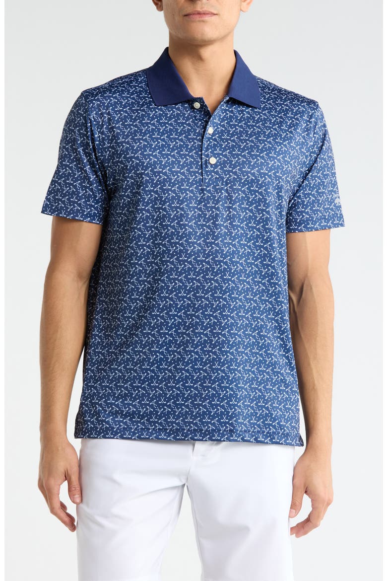 Golf Club Print Polo, Main, color, NAVY MULTI