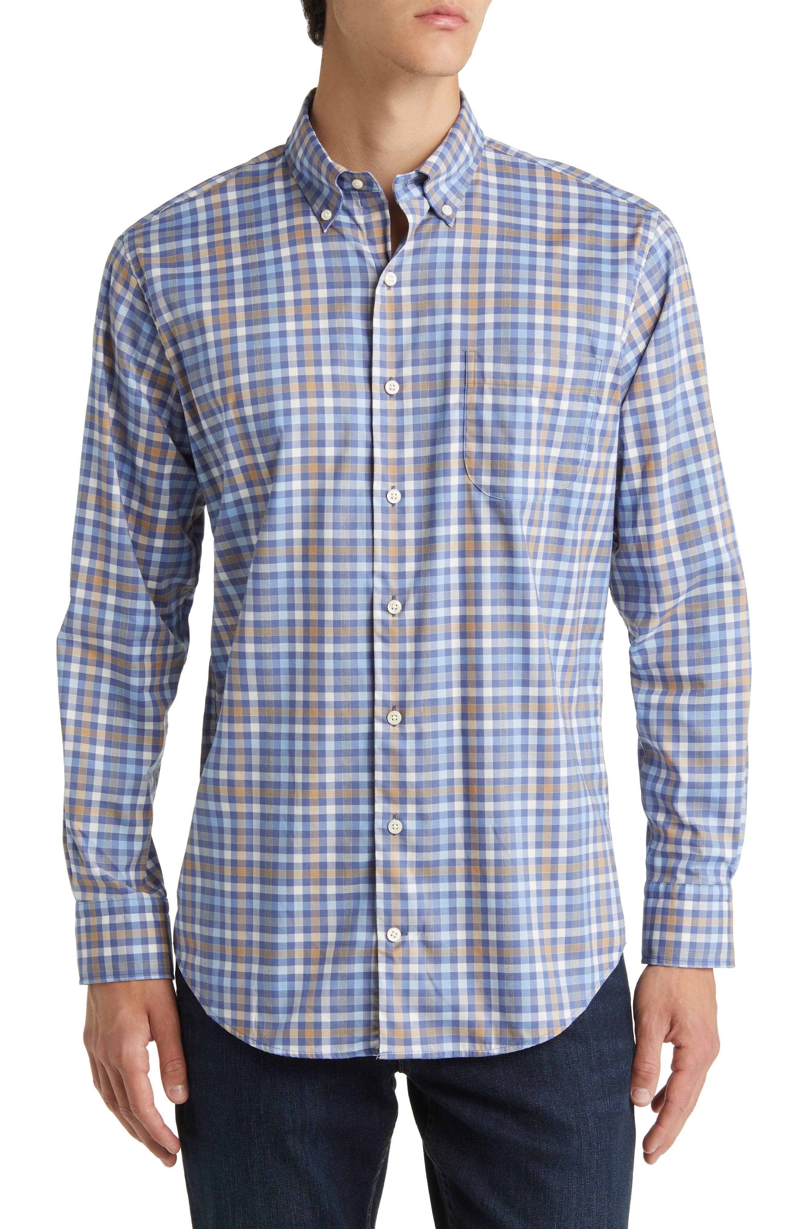 Orin Crown Light Tattersall Check Button-Down Shirt
