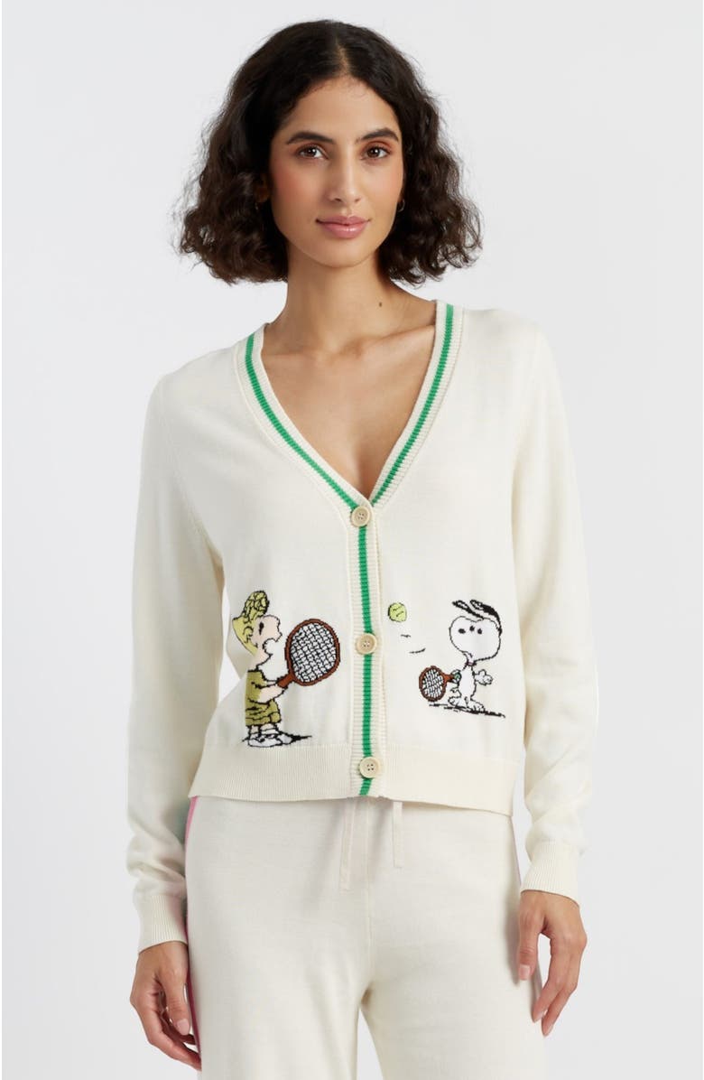 Chinti & Parker Cotton Peanuts Racquet Club Cardigan, Main, color,