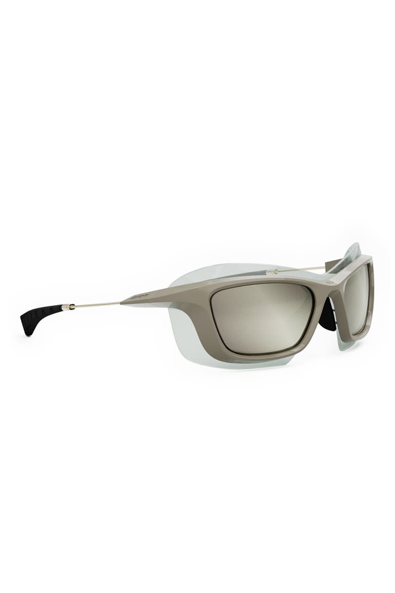 'DiorXplorer S1U 56mm Square Sunglasses, Alternate, color, BEIGE/ SMOKE MIRROR