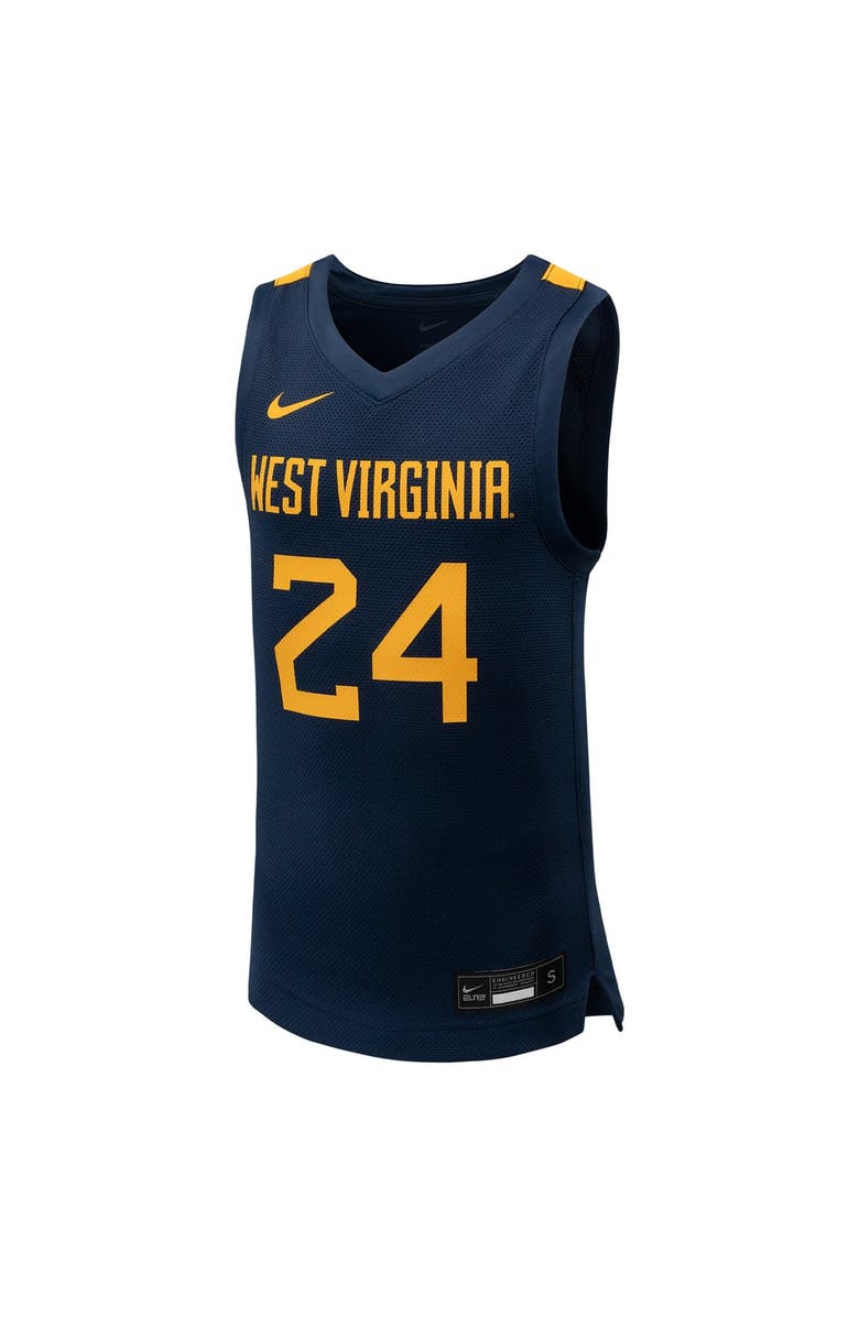 Nike Youth Nike #24 Navy West Virginia Mountaineers Team Replica Basketball Jersey, Alternate, color,