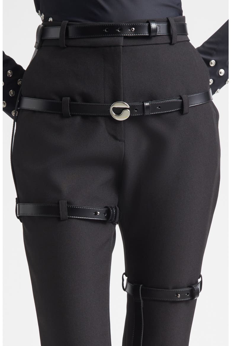 Multibelt Straight Leg Pants, Alternate, color, BLACK