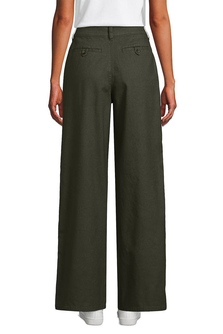 Stretch Canvas High Rise Wide Leg Pants, Alternate, color, Forest Moss