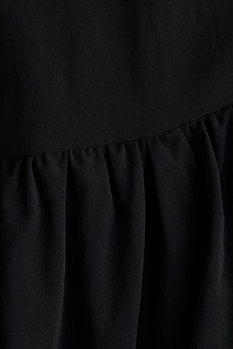Draped One-shoulder Dress, Alternate, color, Black