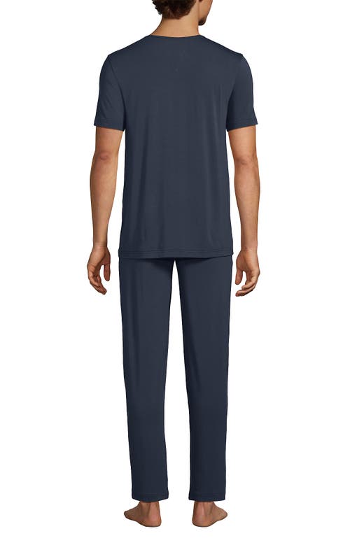 LANDS' END LANDS' END SHORT SLEEVE COOLING KNIT V-NECK PAJAMA SET 