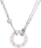 Pre-Owned Cartier 2 Diamonds Love Pendant Necklace 18K White Gold with Diamonds