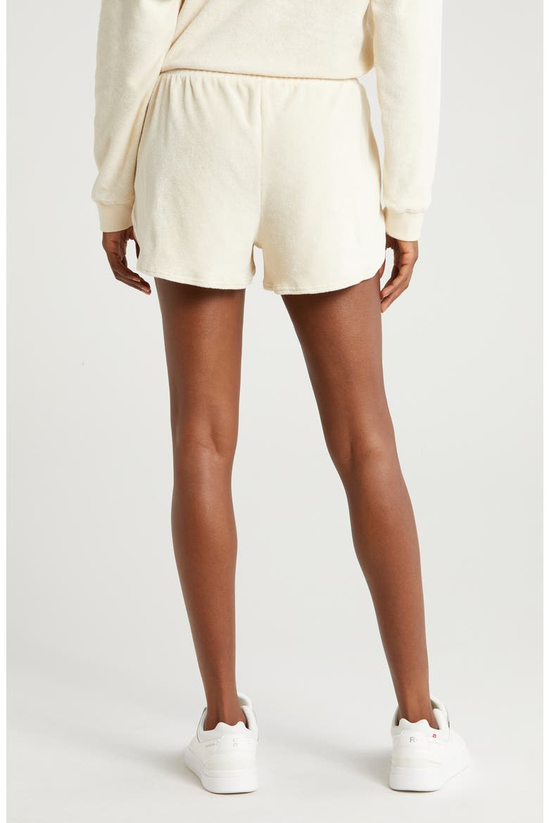 Tropez Terry Cloth Sweat Shorts, Alternate, color, PRISTINE CREAM