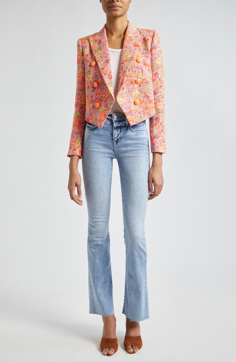 L'AGENCE Lila Floral Jacquard Jacket, Alternate, color, 