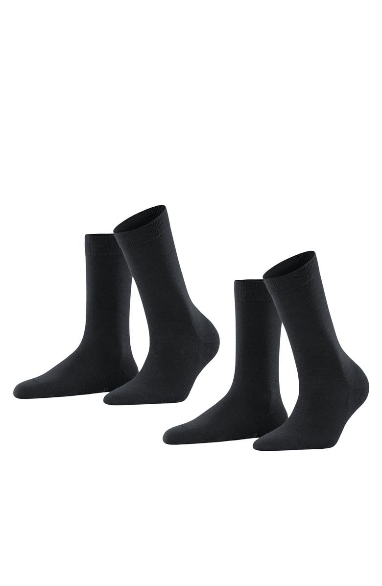 Falke Soft Merino 2-Pack Wool Socks, Main, color, Anthracite Melange